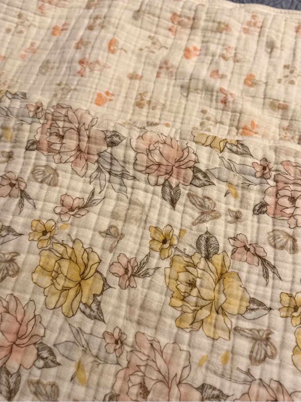 aden + anais girls dream blanket with Yellow & Pink Floral Print